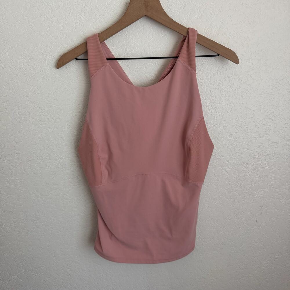 Sweaty Betty Crisscross Back Built-In Shelf Bra Athletic Tank Top Pink XL